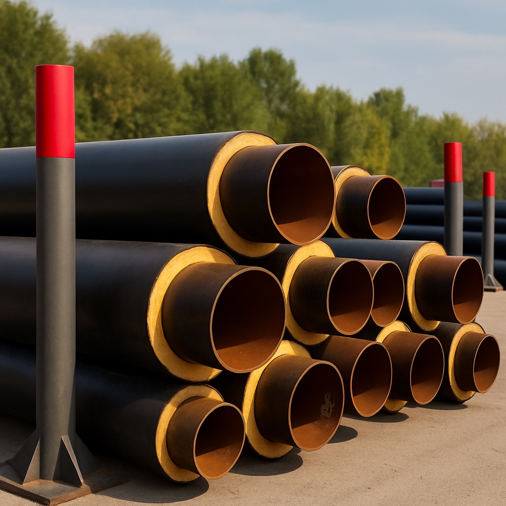 Труба стальная оцинкованная в ППУ-изоляции 426х9 мм Ст1сп ГОСТ 30732-2006